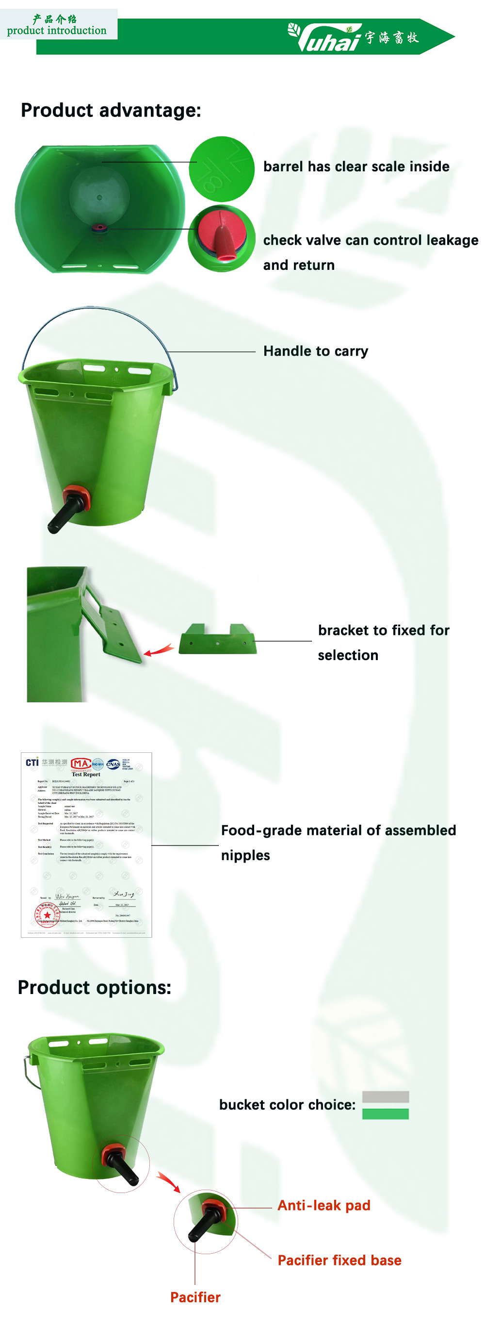 Calf Milk Feeding Buckets 8l With Multiple Teats Lamb Calf Nipple Milk Feeder PP Material