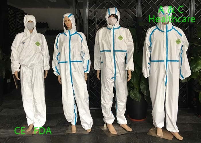 Antibacterial Disposable Plastic Gowns CPE Isolation Gown With Thumb Up