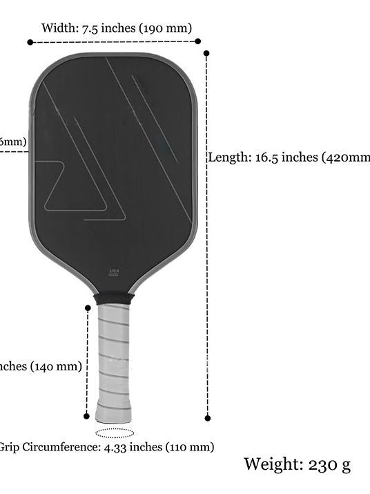 16mm Thick T700 Outdoor USAPA Pickleball Paddle with Supertextured PP Honeycomb Core