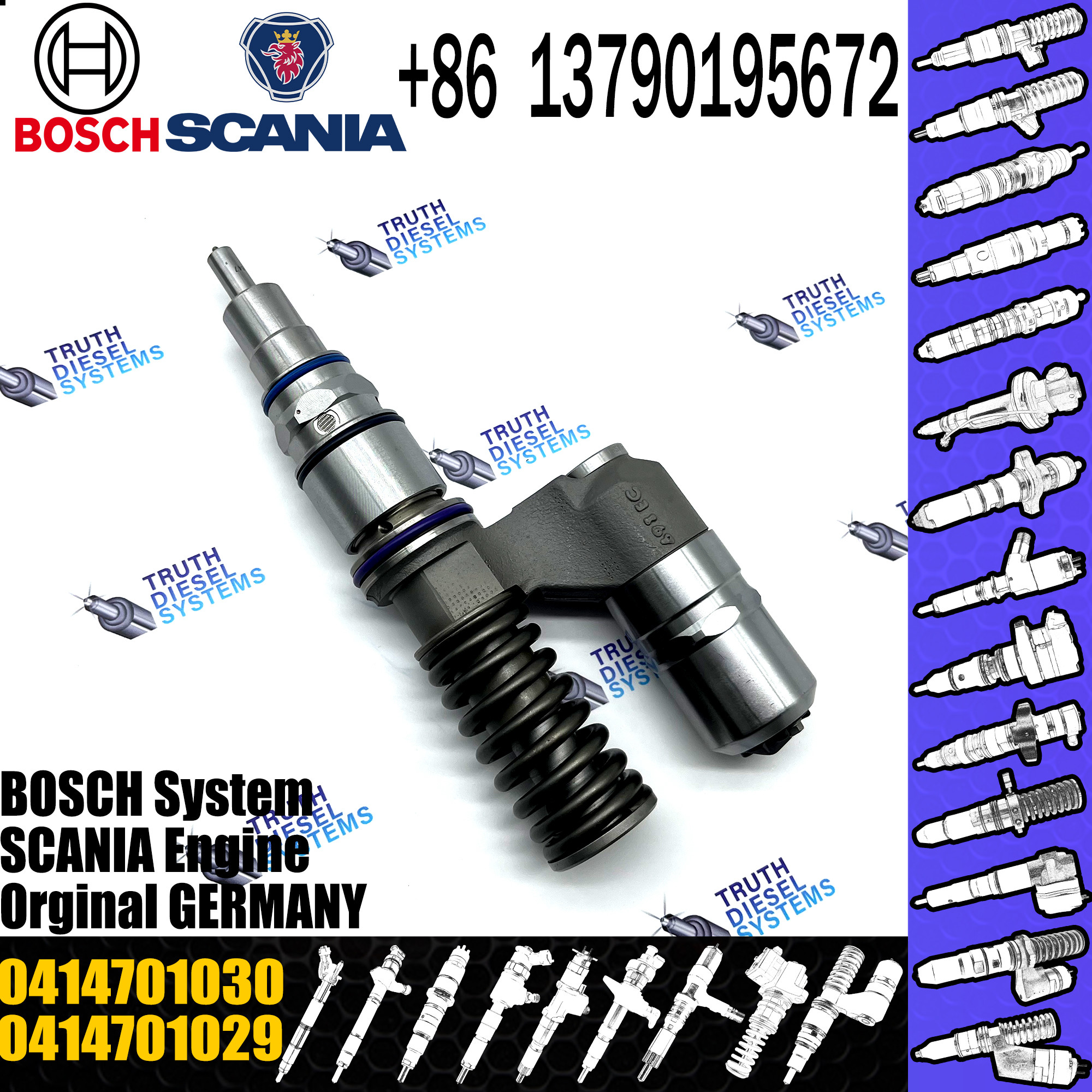 BOSCH injetor Diesel fuel Unit pump 0414701030 0414701058 0414701029 1478643 1478648 579254 for Scania engine