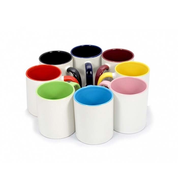 DIY 11oz White Ceramic Sublimation Coffee Mug Inner Color For Sublimation Photo Printing