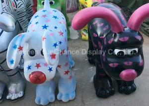 China Custom Large Fiberglass Animals Fiberglass Dog Statues With Different Logo wholesale