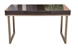 China Metal 5-star luxury walnut dark finish Wooden writing desk for hotel bedroom furniture wholesale