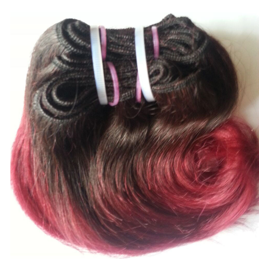 8 Inches Wholesale Ombre 1B/99J Curl Brazilian Hair Snail Weave