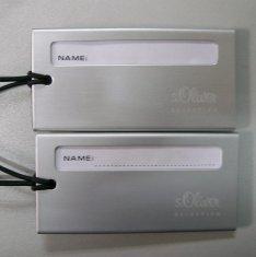 China Pad Printing, stainless iron 2.0mm Custom metal luggage tag wholesale