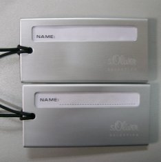 Pad Printing, stainless iron 2.0mm Custom metal luggage tag