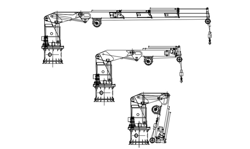 Hydraulic Marine Knuckle Boom Crane Davit Crane For Boat BV Certification