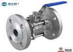 Three Piece Industrial Ball Valve , PN40 / 16 Flanged Full Port Ball Valve