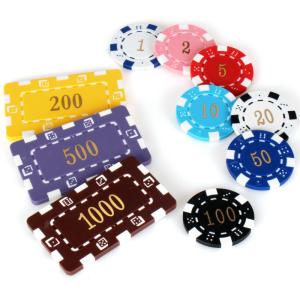 China 30MM ABS Digital Plastic Rectangle Poker Game Chips Coin Texas Game wholesale
