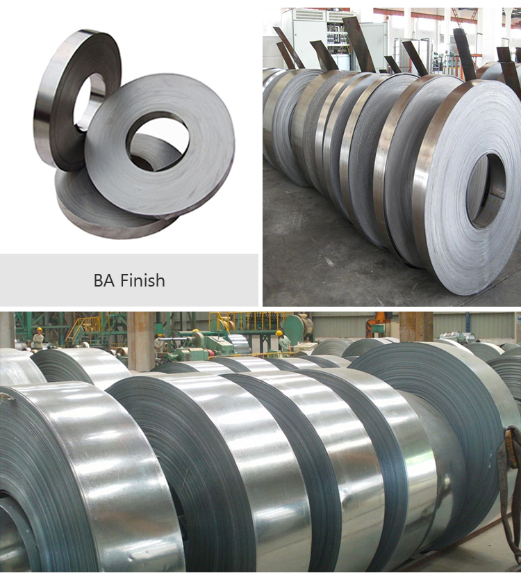 Customized thickness 2B BA stainless steel strip aisi 316l 54 mm 012 mm