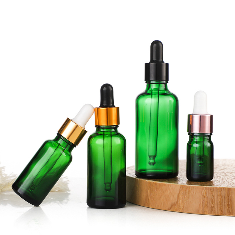 Fancy Oil Amber Glass Dropper Bottle 30ml 50ml 100ml for Personal Care Serum Gold Cosmetic Glass Body Dropper Bottle
