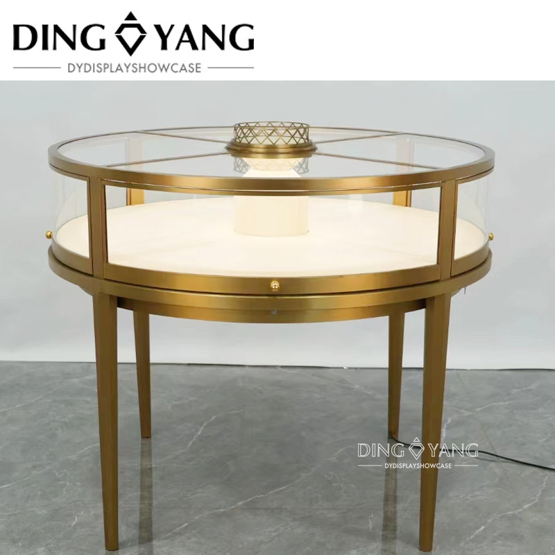 Fashion Round Jewelry Display Cases, Metal Frame Output Voltage 12 V Used Directly