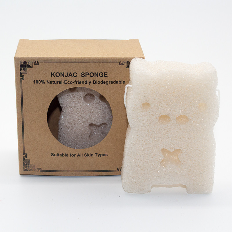HIJU Bamboo Charcoal Natural Konjac Sponge Butterfly Bath Sponge For Dry Skin