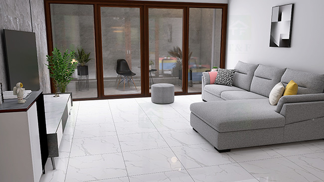 White Marble Glazed Tiles Ceramic Flooring Porcelain Tiles 600X600 For Floor And Wall