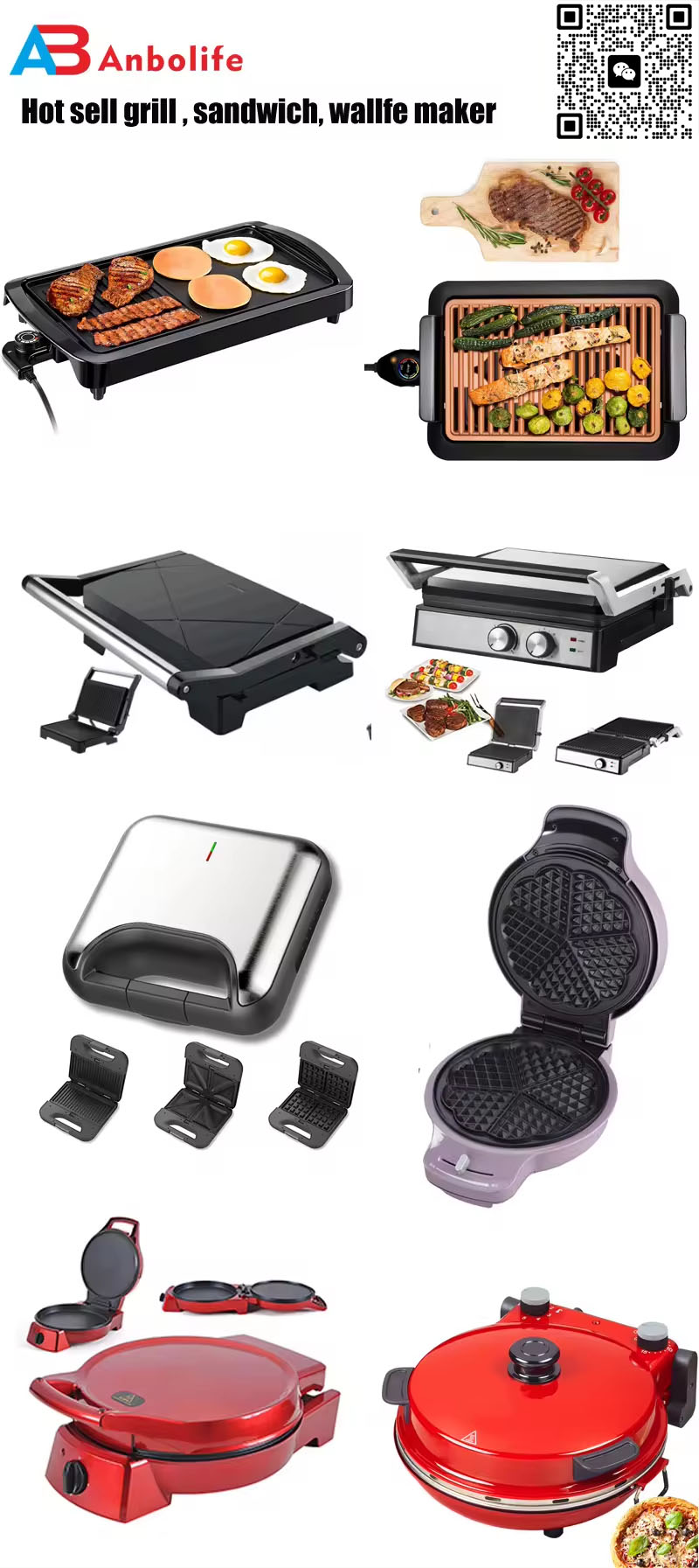 2 Slice 850W Mini Waffle Maker Machine Multi Shape