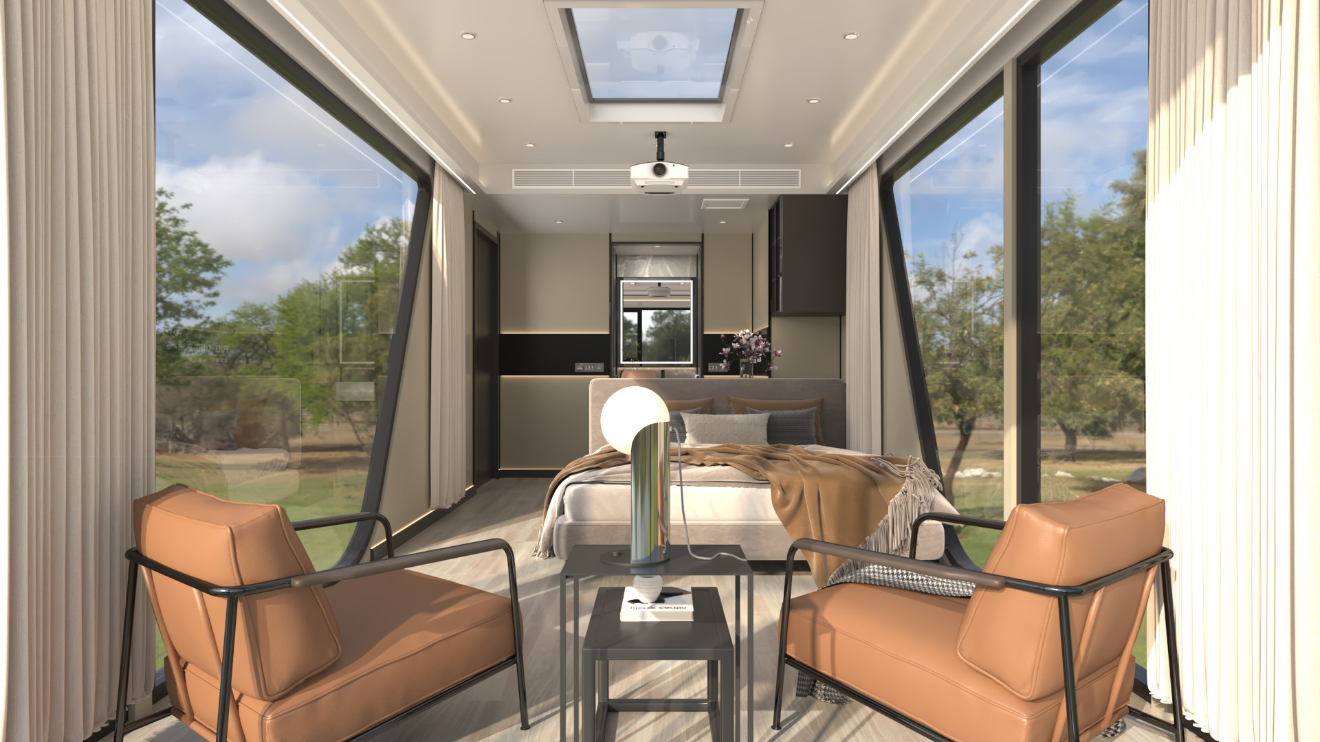 Modular Space Capsule House with Solar Panels & Thermal Insulation