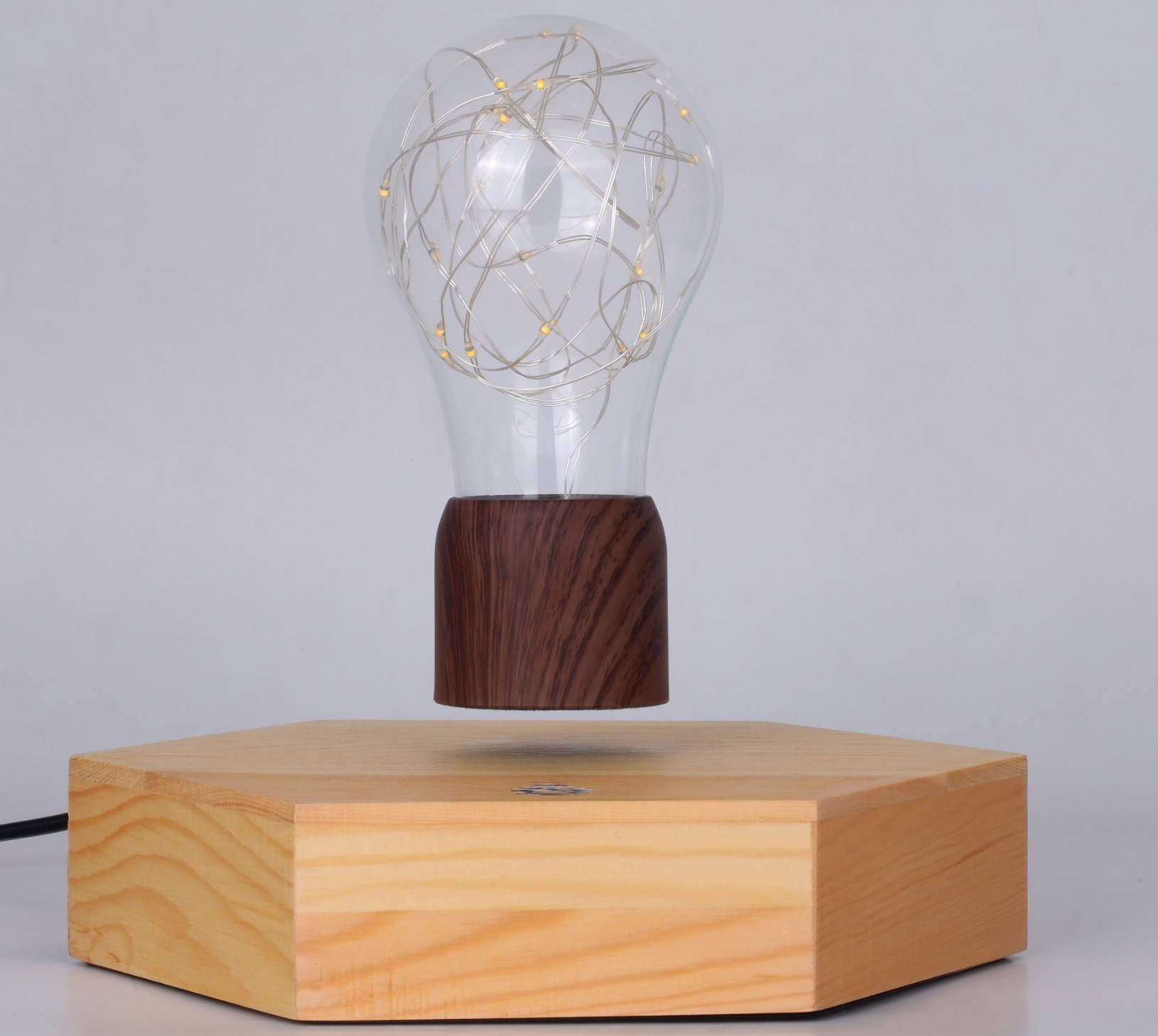 wooden base magnetic levitation lamp light led bulb for gift toys decoration
