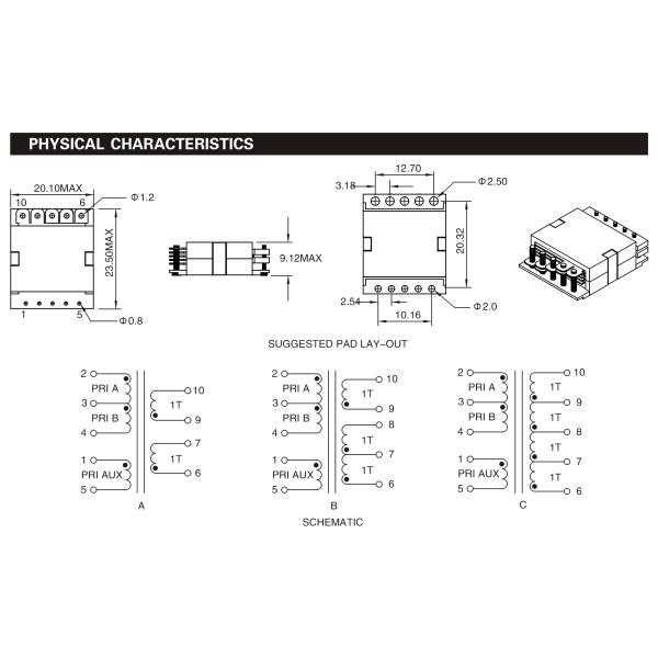 Stable Performance Flat Pack Transformer High Current Coil High Efficiency
