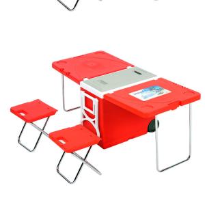 China Two Wheeled Collapsible Handcart Picnic Folding Table wholesale