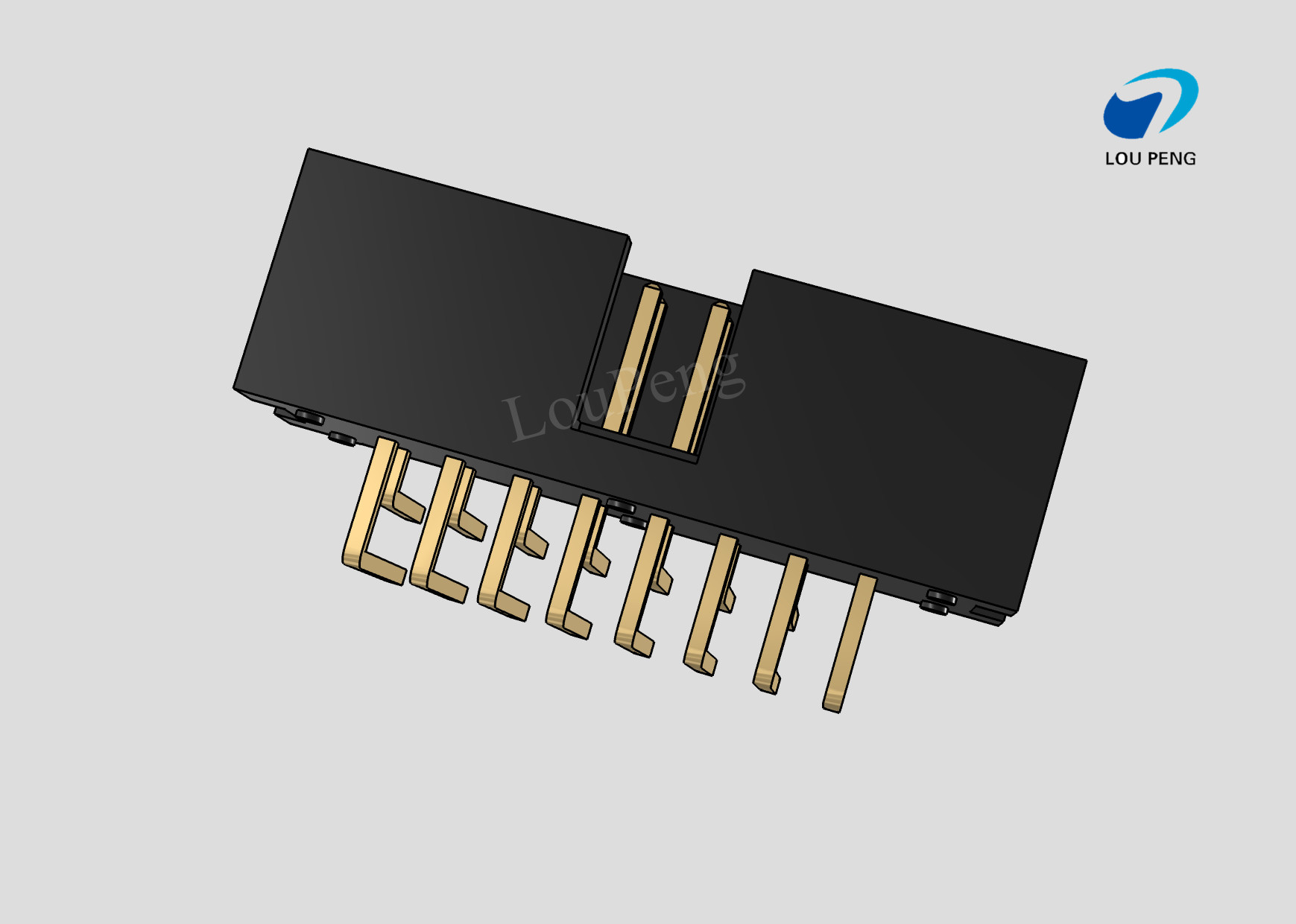 IDC Header connector, PCB Mount Receptacle, Board-to-Board, 2x8 Position, 1.27mm Pitch, Gold Flash, Right angle，DIP