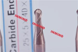 China Ball Nose Solid Carbide End Mills 0.5 - 0.6 um Ultra Fine Grain Size wholesale