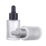 Round Amber Glass Cosmetic Serum Essential Oil Bottle 15ml 30ml 50ml