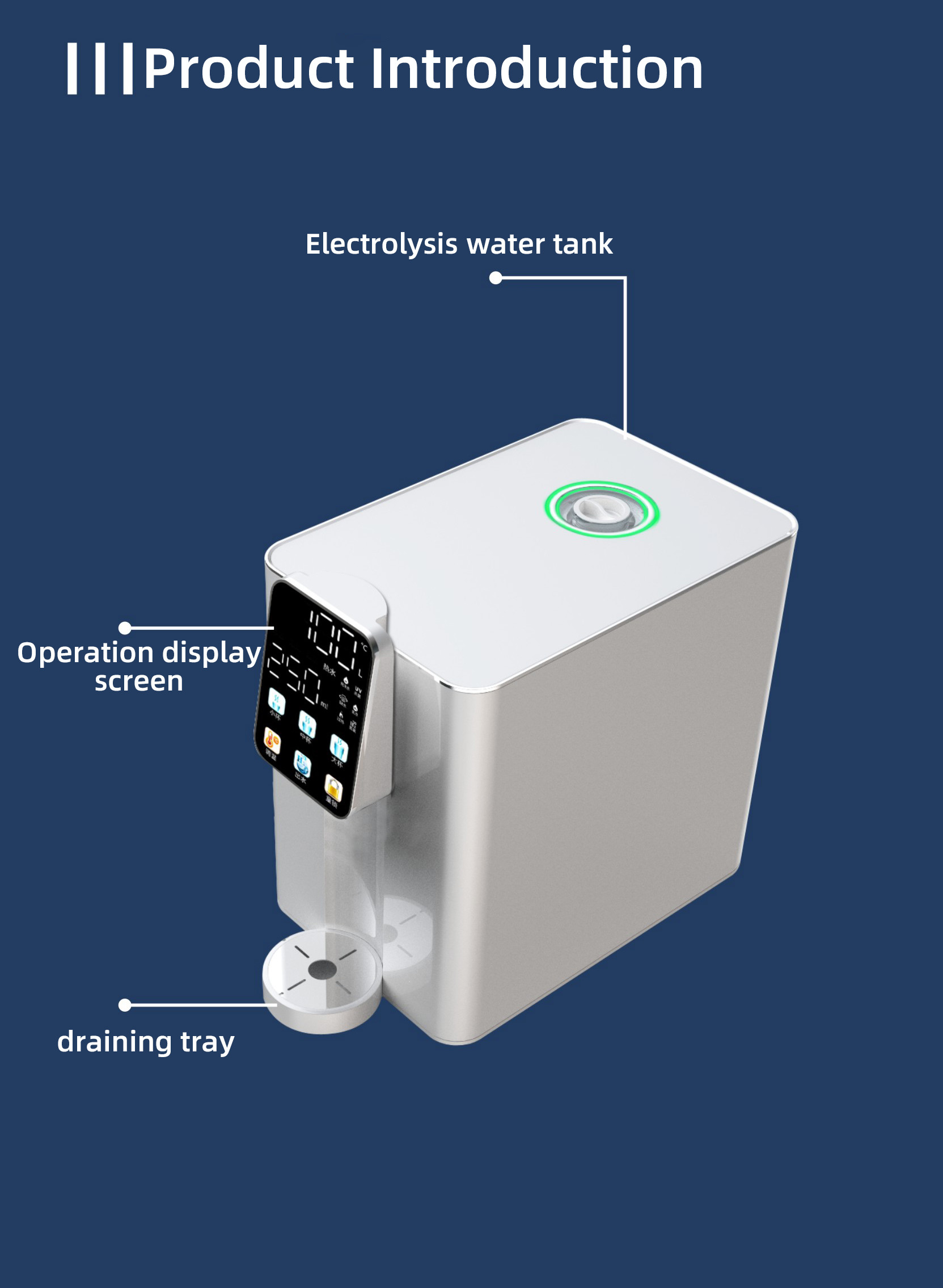 Desktop Instant Heating Hydrogen Water Dispenser Machine 2000ppb