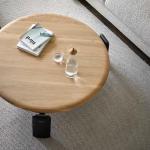 Oak Veneer Round Coffee Table Natural Wood Top Coffee Table Customized
