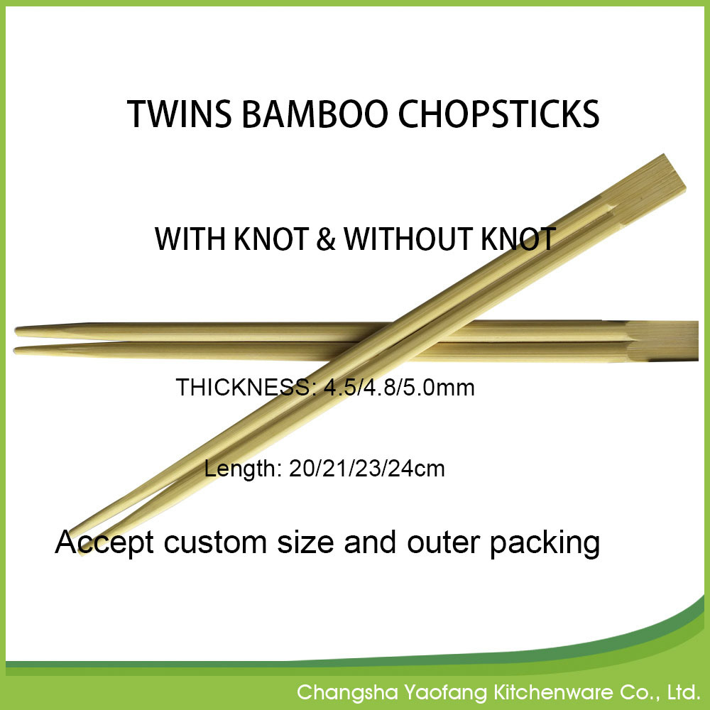 Japanese Sushi Reusable Bamboo Chopsticks Custom logo 24cm For Restaurant