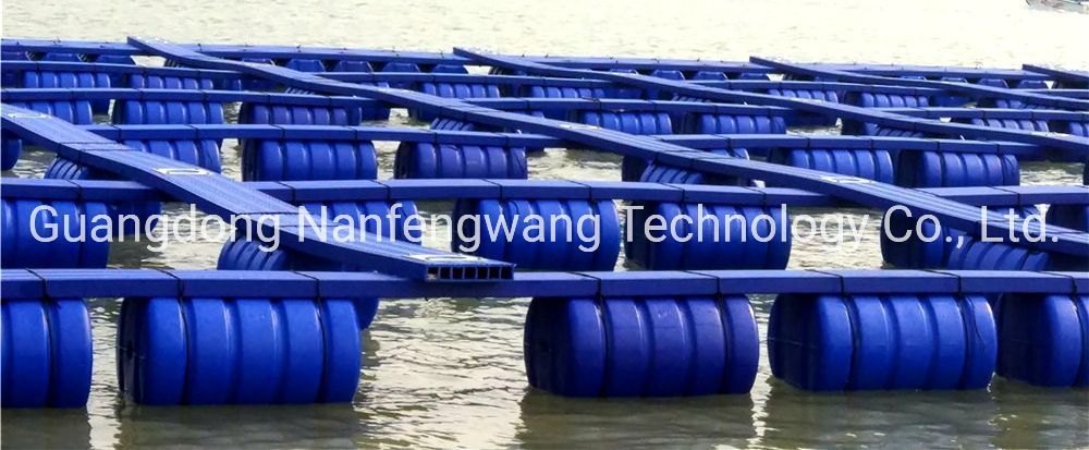 Square Pontoon Aquaculture Cage Green And Yellow With Floating Pipe 350mm