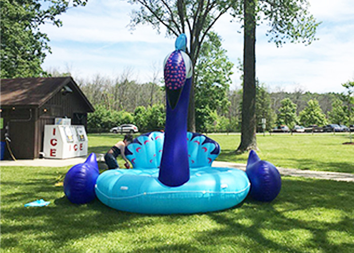 6 Persons Inflatable Giant Peacock Pool Float Island Pool Lake Party Floating Boats