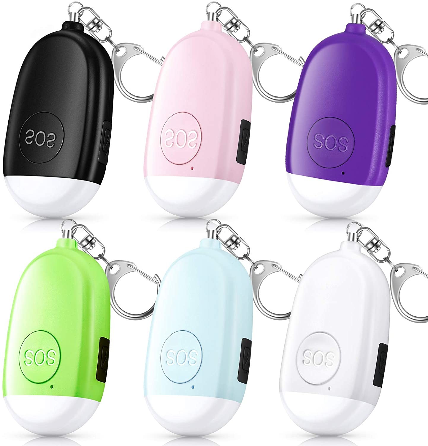 6Pieces Personal Security Alarm SafeSound Alarm Keychain Emergency Safety