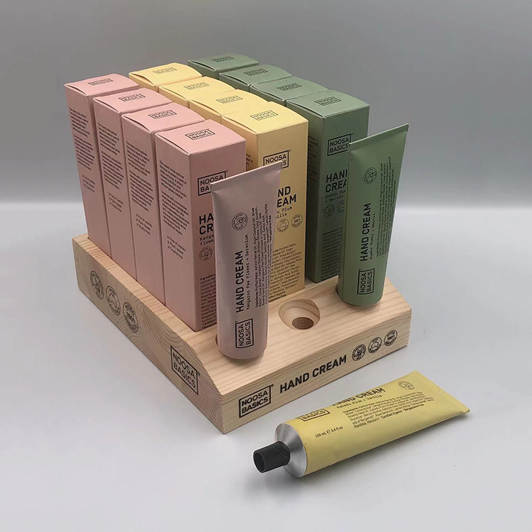 Cosmetic Store Wood Display Holder Hand Cream Display Stand