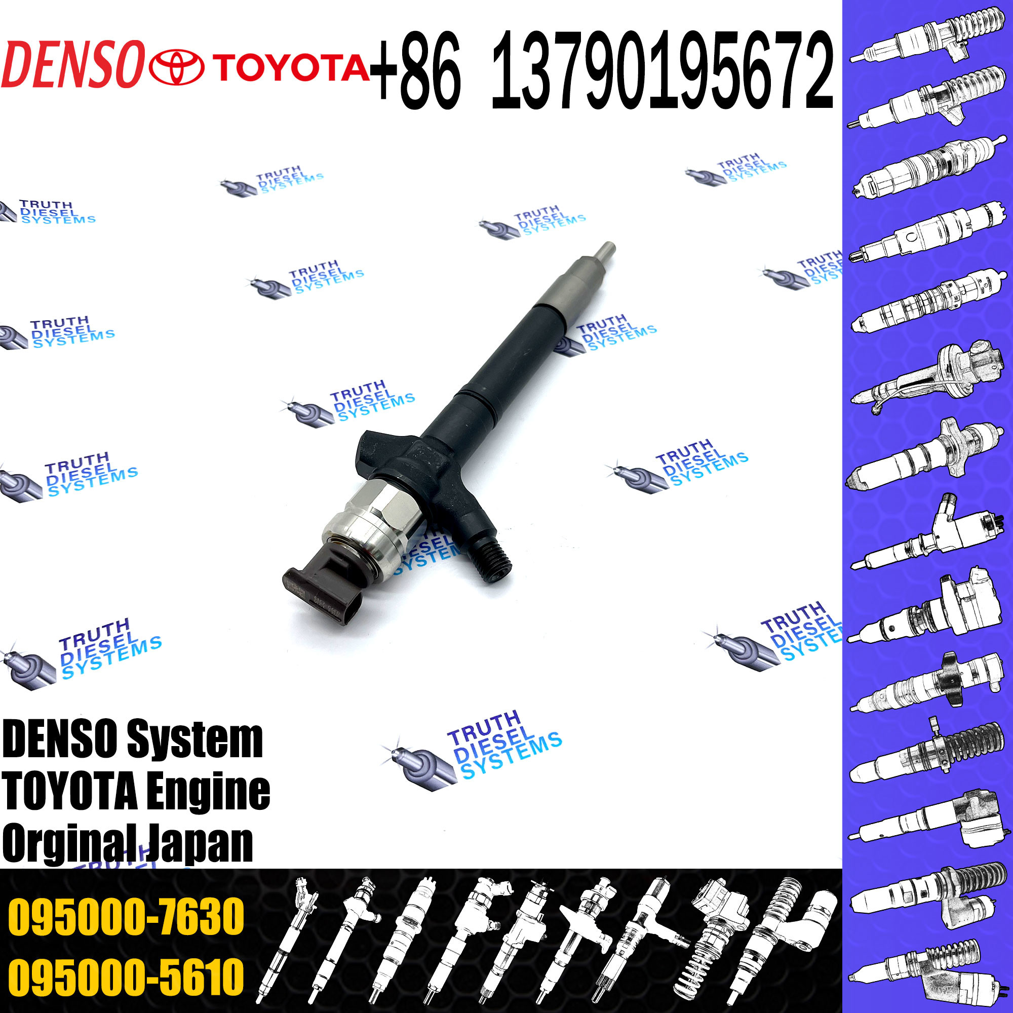 diesel fuel engine injector 095000-7630 23670-0R170 engine high pressure pump engine injection injector 095000-7630