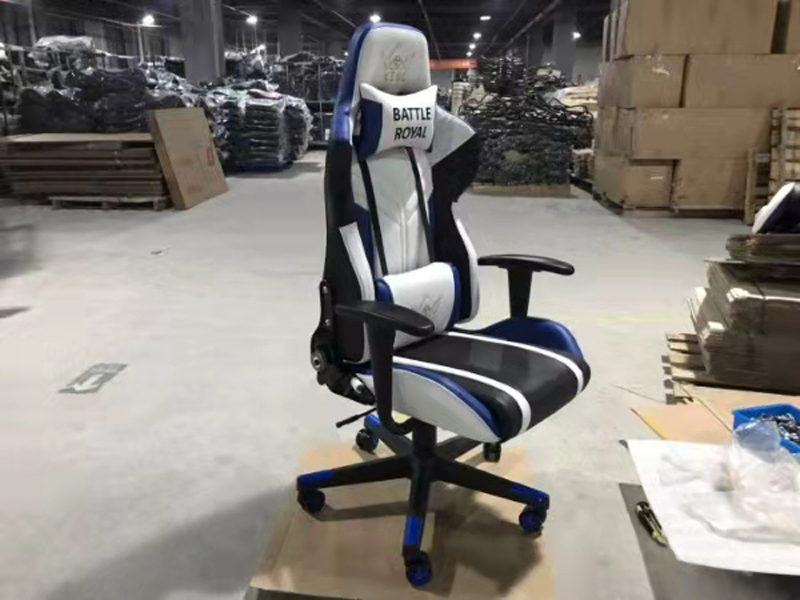 Office Gaming Chair with Cup Holder and Bluetooth Speakers in Racing Style PU Leather