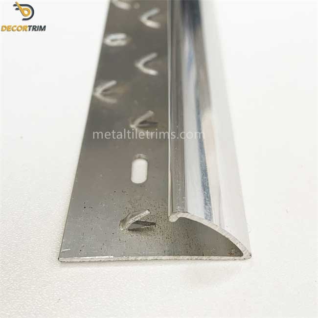 Aluminum Curved Carpet Transition Strip Glossy Silver 9mm×3000mm