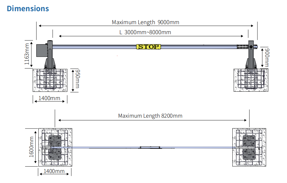 K4 Rated Security Automatic Barrier Arm Gates For Access Control