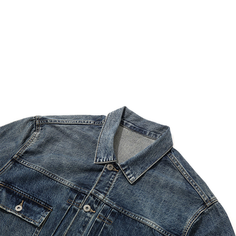Factory OEM Vintage Multi-Pocket Heavy Duty Wash Denim Jacket Jacket For Men