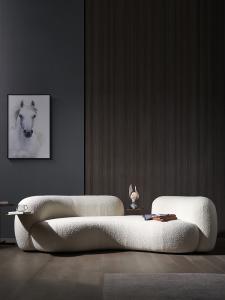China Modern Luxury Lamb Velvet 3 Seater Sofa Flannelette Material wholesale