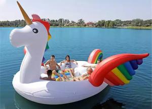 China Inflatable Island Float Adult Water Toy 6 Person Inflatable Unicorn Pool Float wholesale