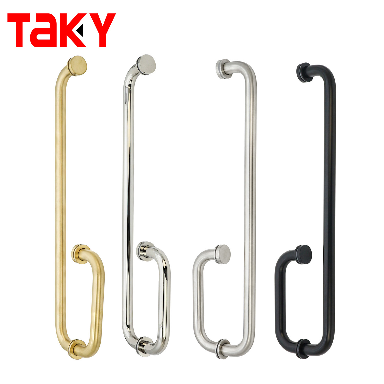 6-14mm Glass Thickness Steel Square L Shape Big Twin Glass Door Flush Pull Shower Door Handles