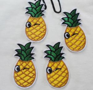 China Hot Fix Motif Pineapple Embroidery Applique for Jeans wholesale
