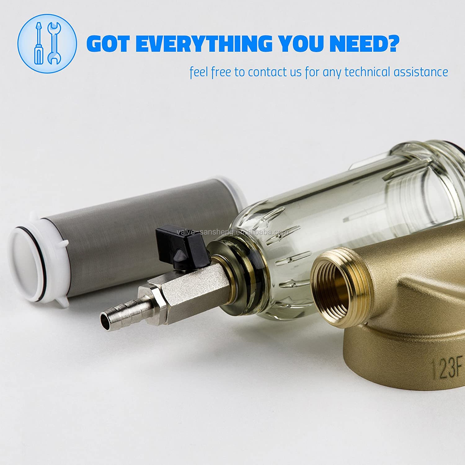 Home In Line Brass Pre Filter Sediment Sand Pipeline Water Filter