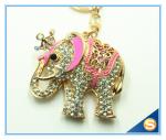 Rhinestone Elephant Keychain Animal Metal Key chain For Women Gift