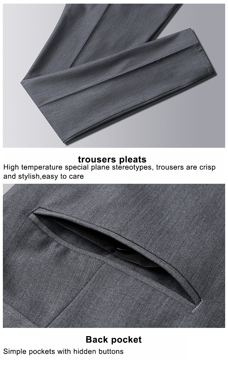 Plus Size Chino Casual Men's Pants Trousers with Side Pockets in Nonwoven Fabric
