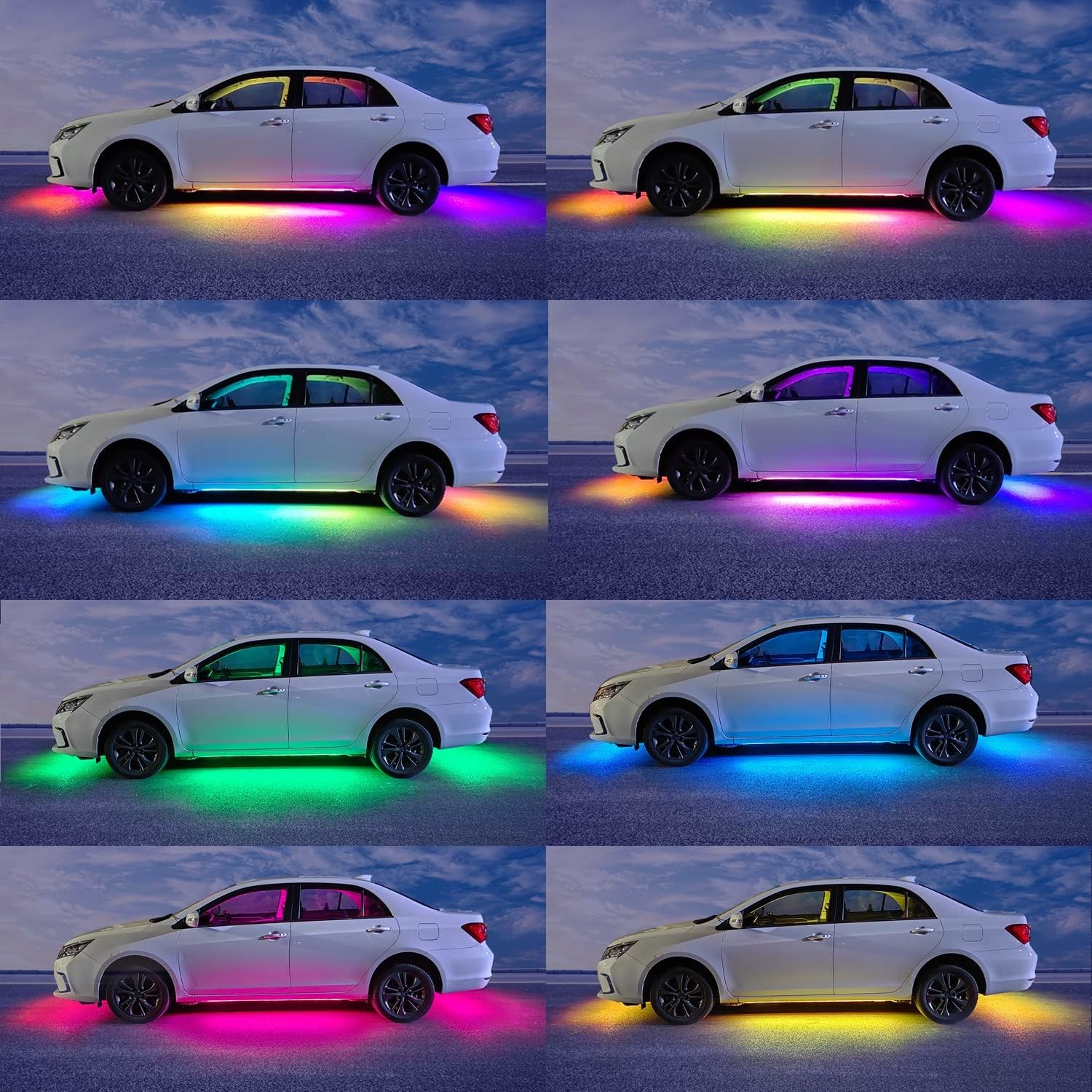 USB RGB Car LED Lights Strip Interior LED Lights for Cars 4 Music Sync Effects with IR Remote Controller
