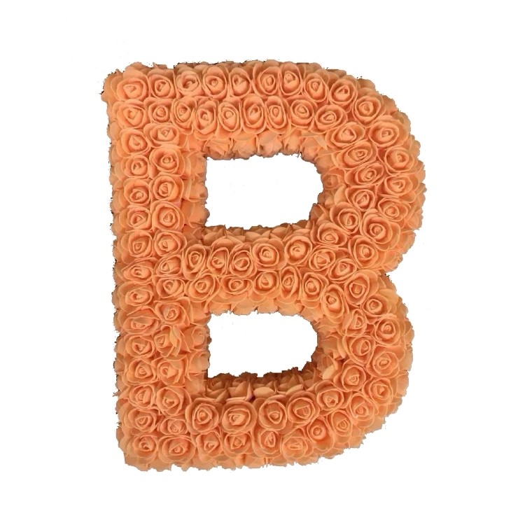 2020 New Product 35cm PE Rose Flower Letter For Wedding Decoration A-Z Rose Letter