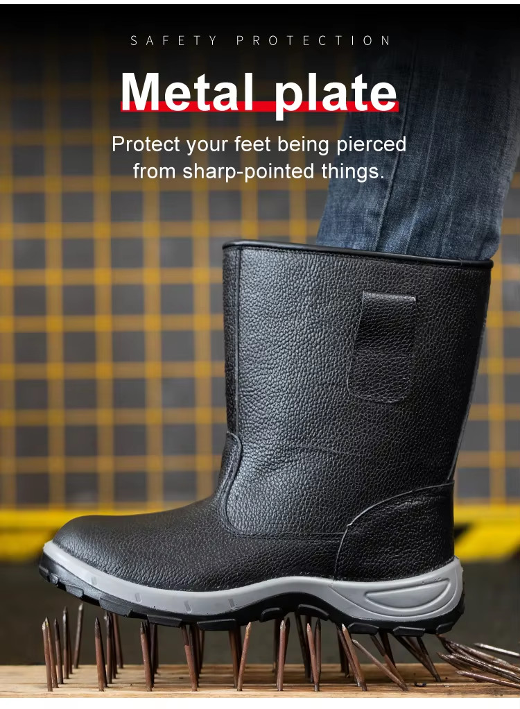 Industrial Leather Safety Shoes For Men Work Boots For Welders