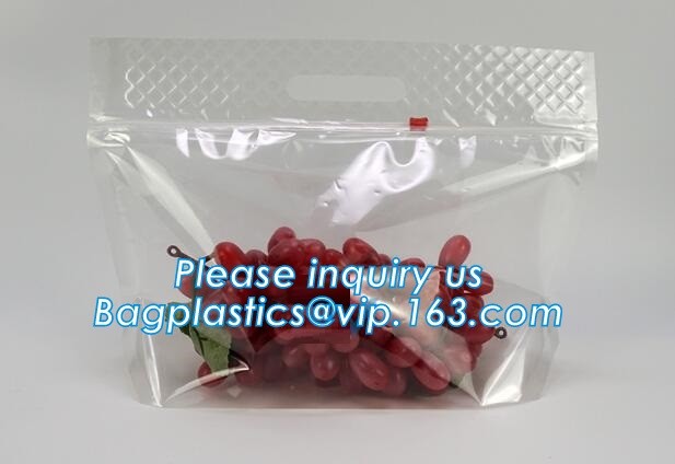frosted reclosable zipper plastic bags with slider Zip lockkk, round bottom slider grape bag/table grape bag used in graper