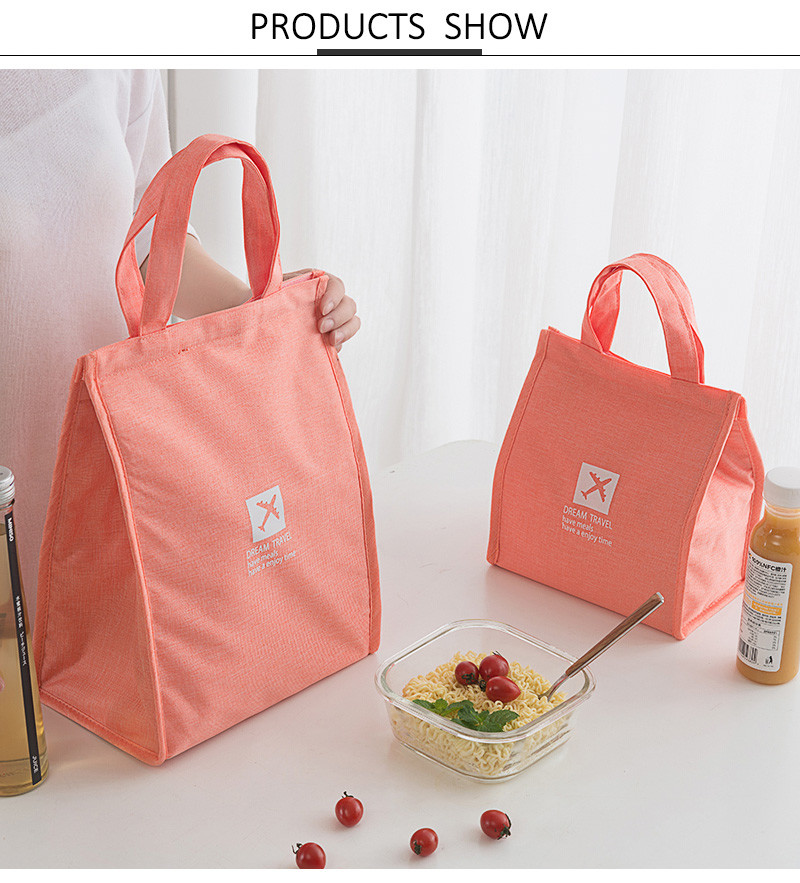 Factory Polyester Office Reusable Bento Lunch Box Tote Handbag